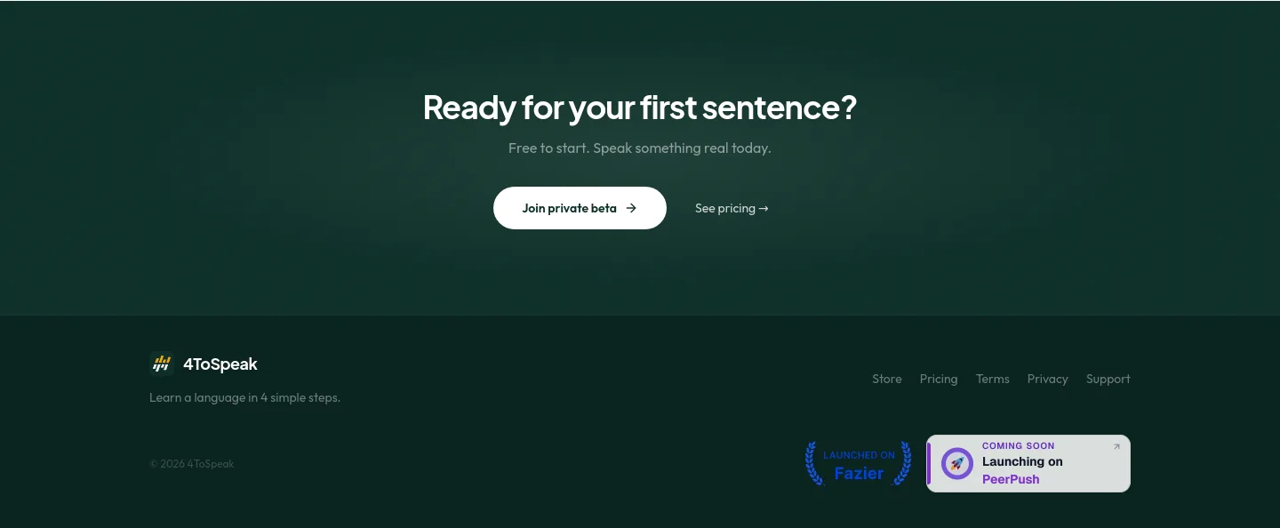 4tospeak.com CTA section