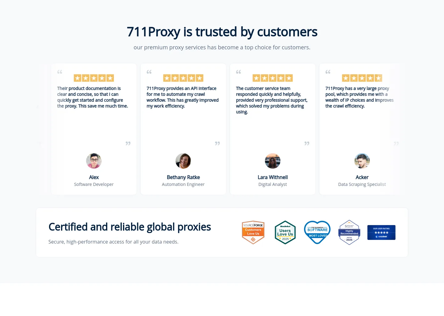 711proxy.com — a real Logo Wall section