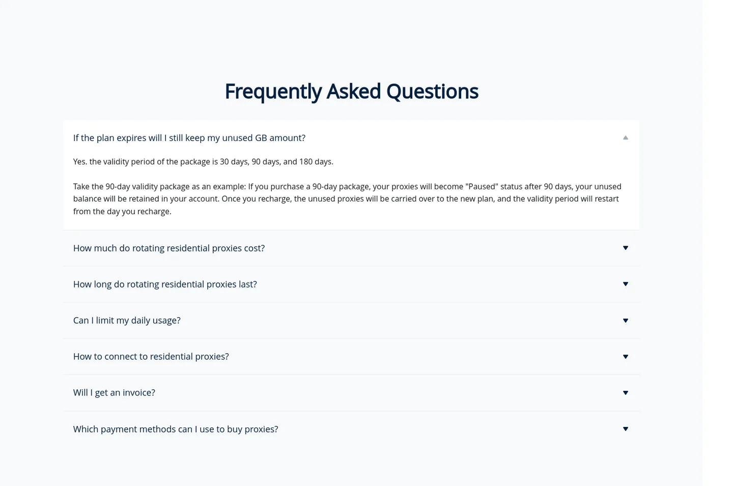711proxy.com — a real FAQ section