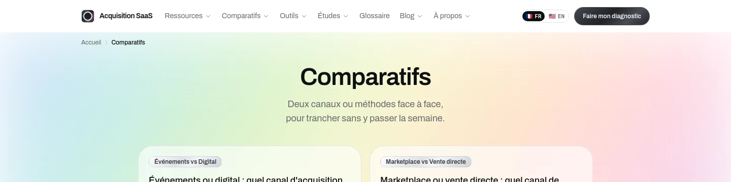 acquisition-saas.com — Hero + Features