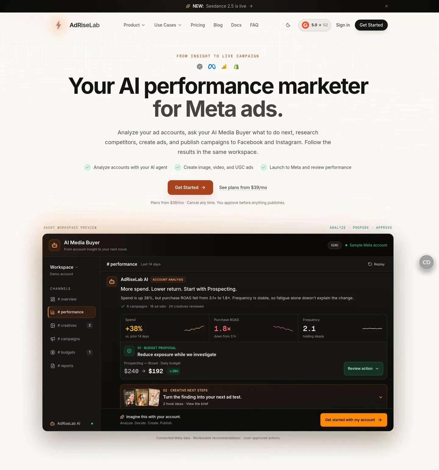 adriselab.com Hero section
