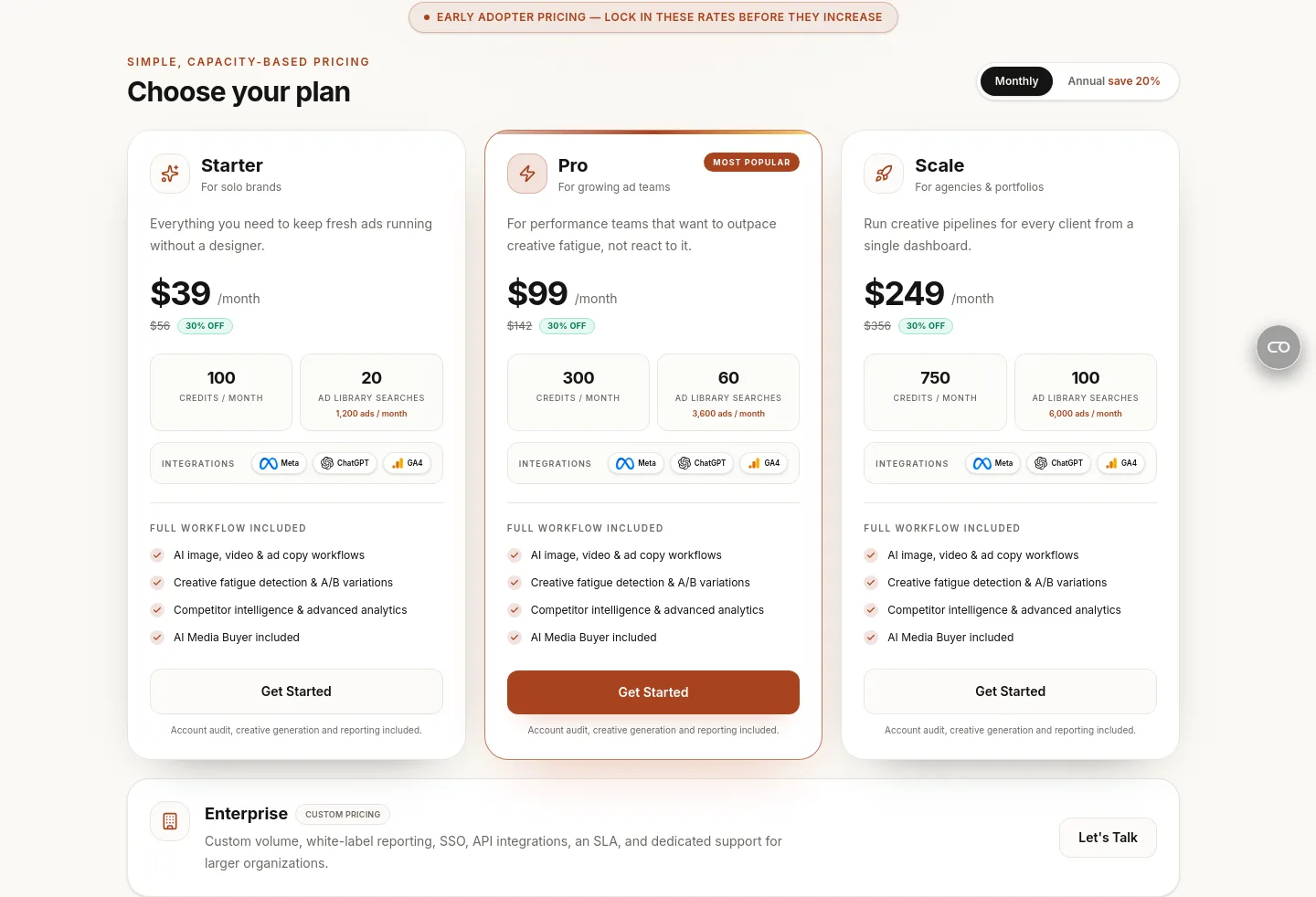 adriselab.com Pricing section