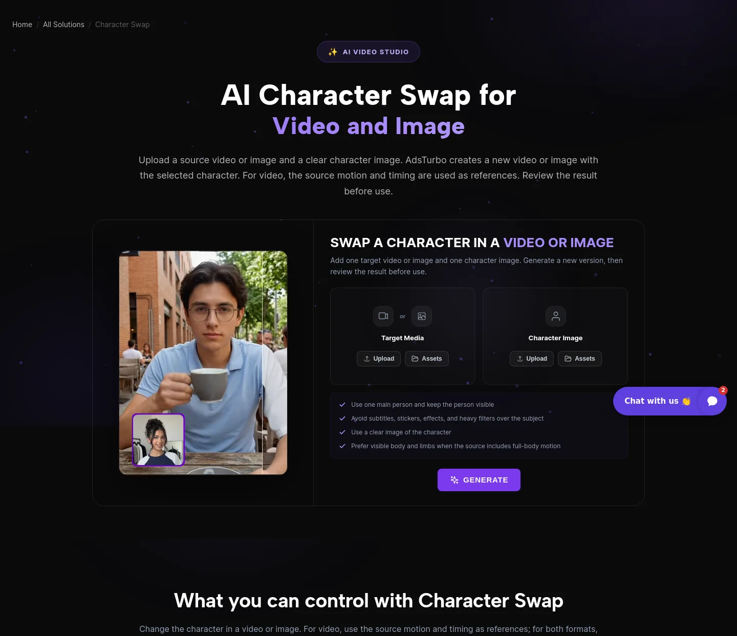 adsturbo.ai Hero section