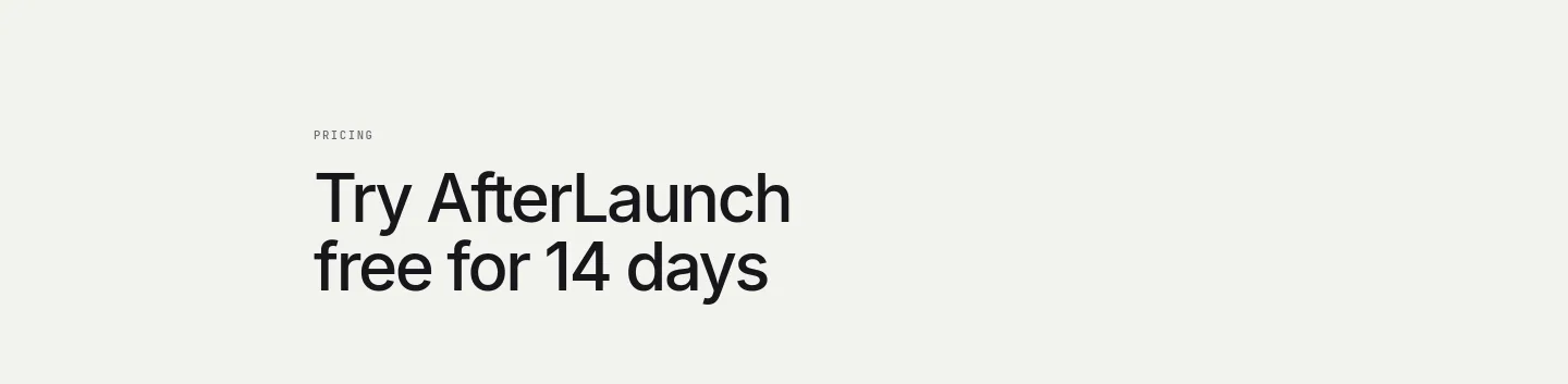 afterlaunch.io — a real Hero section