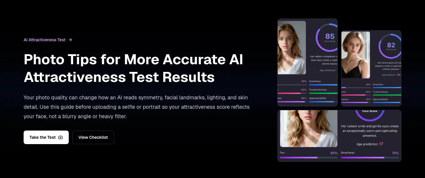 ai-attractivenesstest.com — a real Hero section
