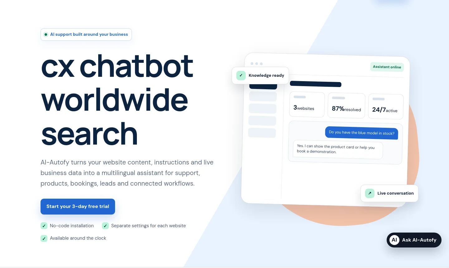 ai-autofy.com Hero section