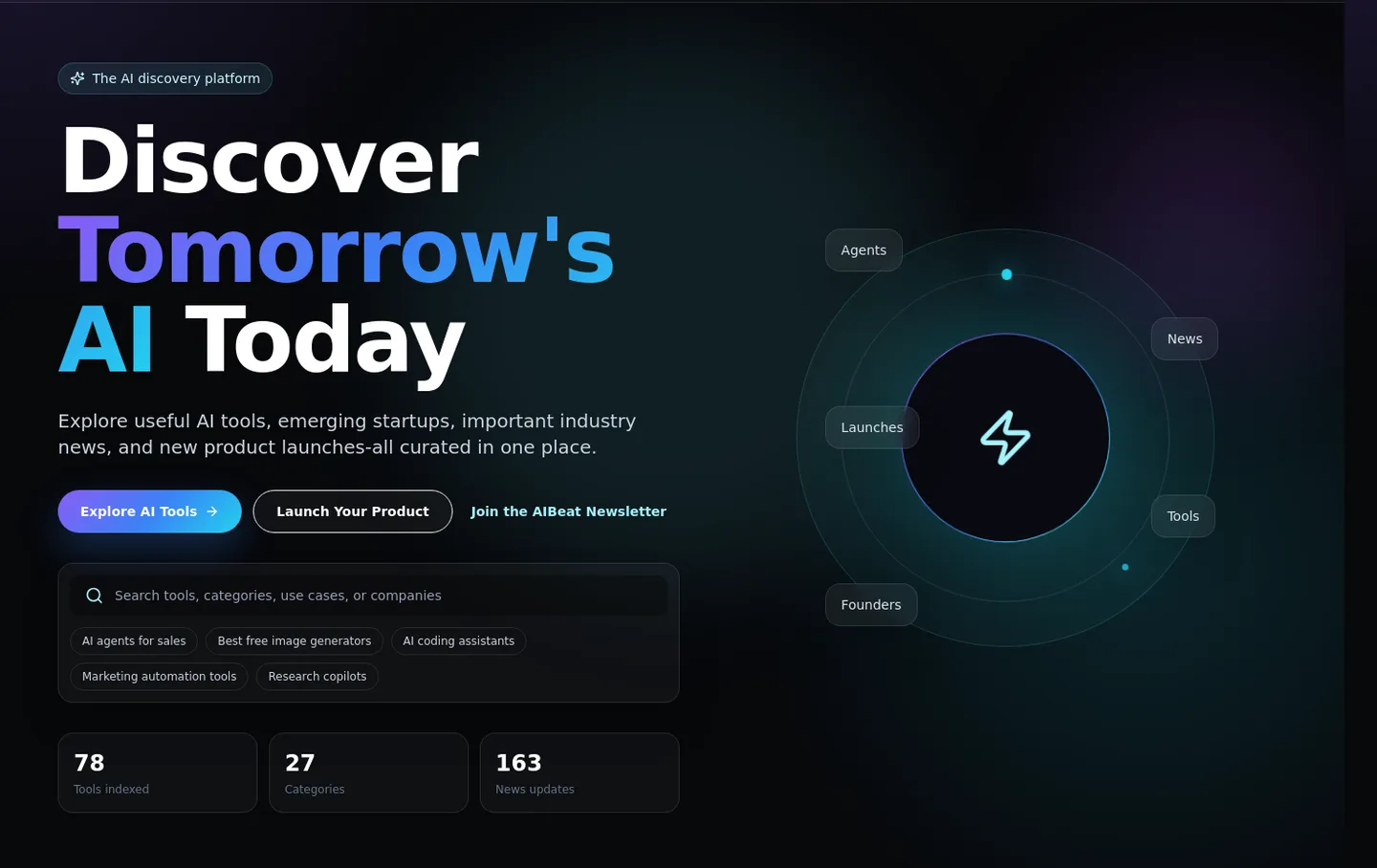 aibeat.dev Hero section