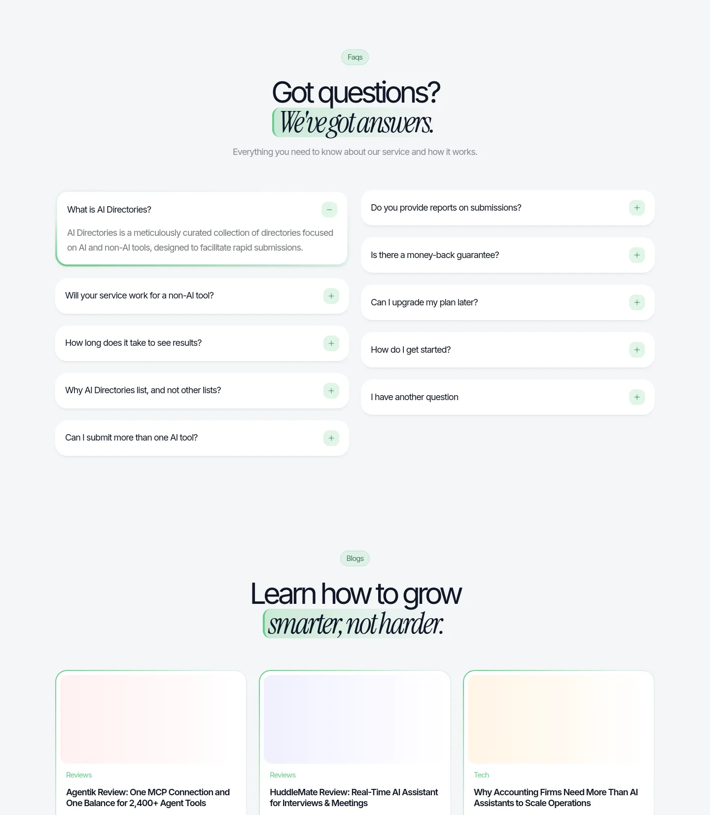 aidirectori.es FAQ section