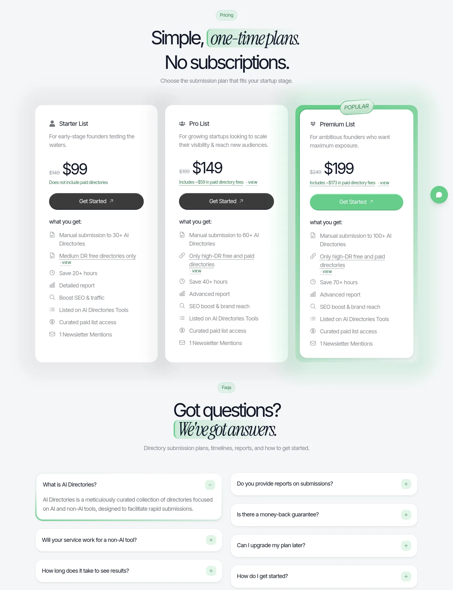 aidirectori.es FAQ section
