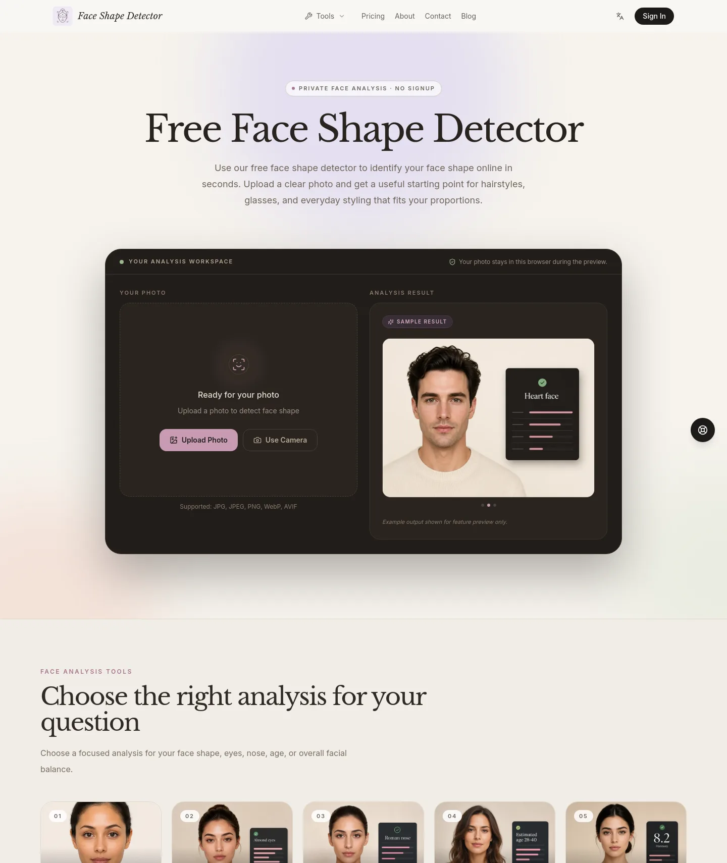 aifaceshapedetector.net — a measured funnel