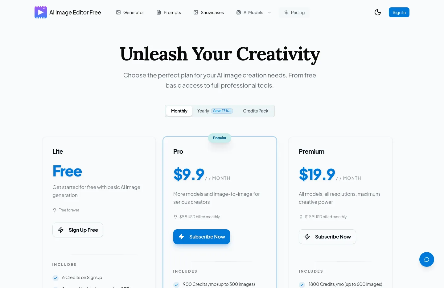 aiimageeditorfree.com — a real Hero section