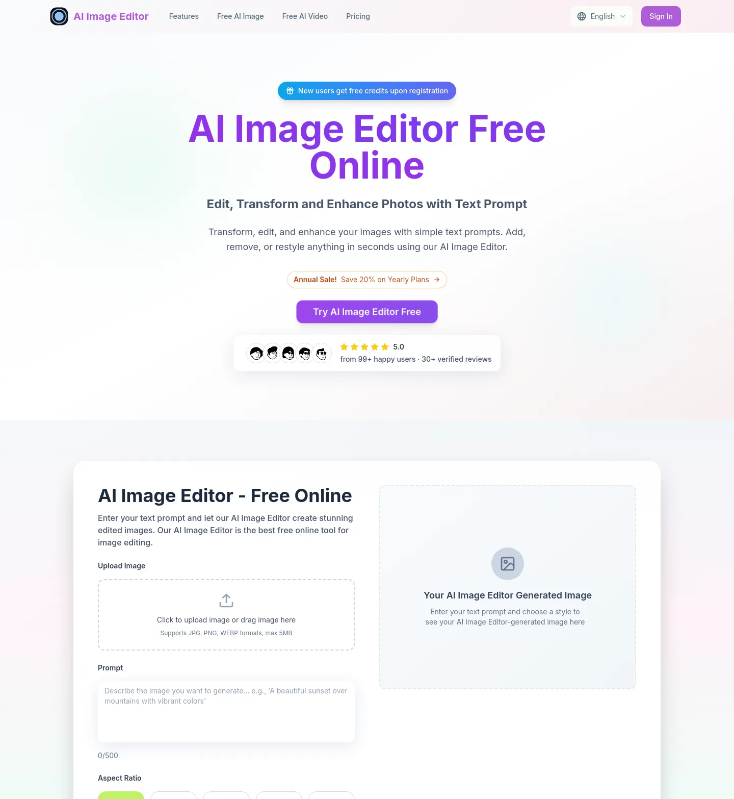 aiimgeditor.org — a measured funnel