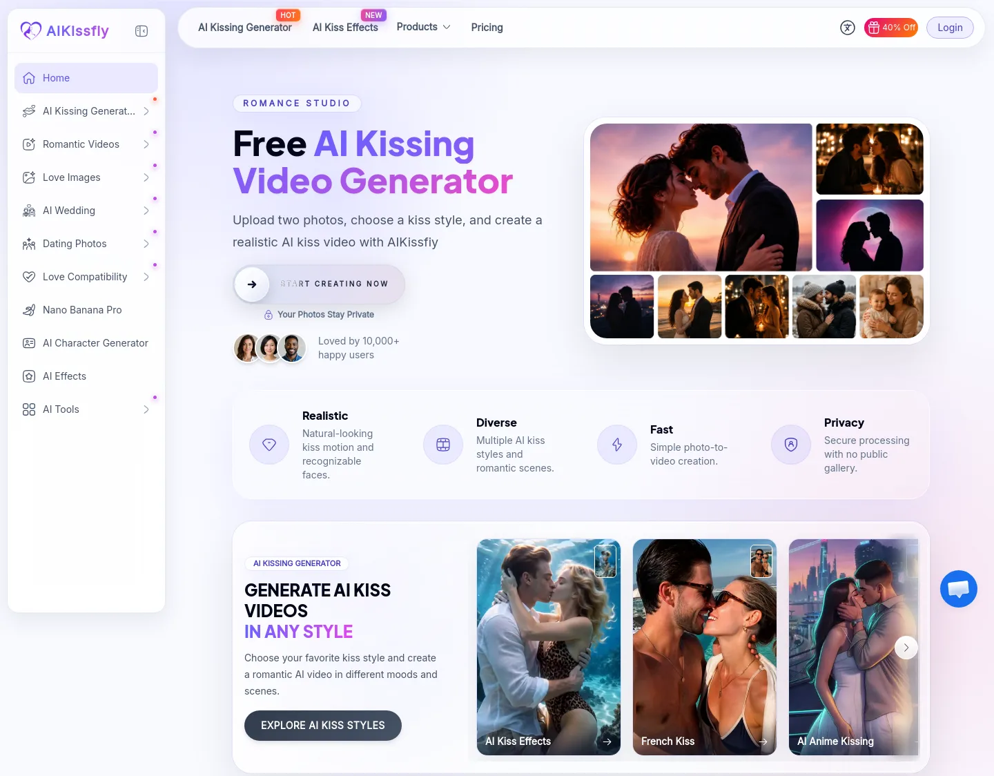 aikissfiy.com Hero section