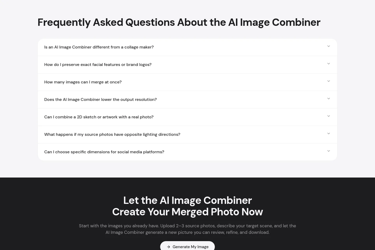 aimagecombiner.net FAQ section