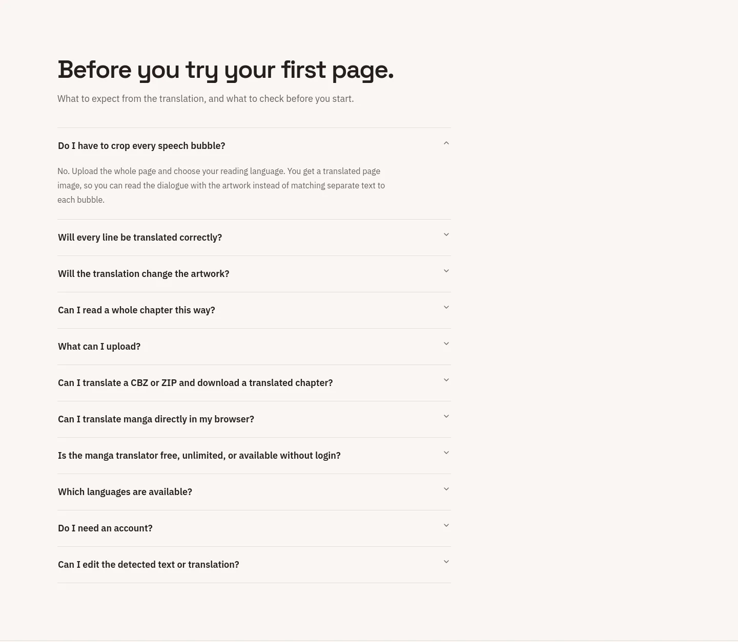 aimangatranslate.org FAQ section