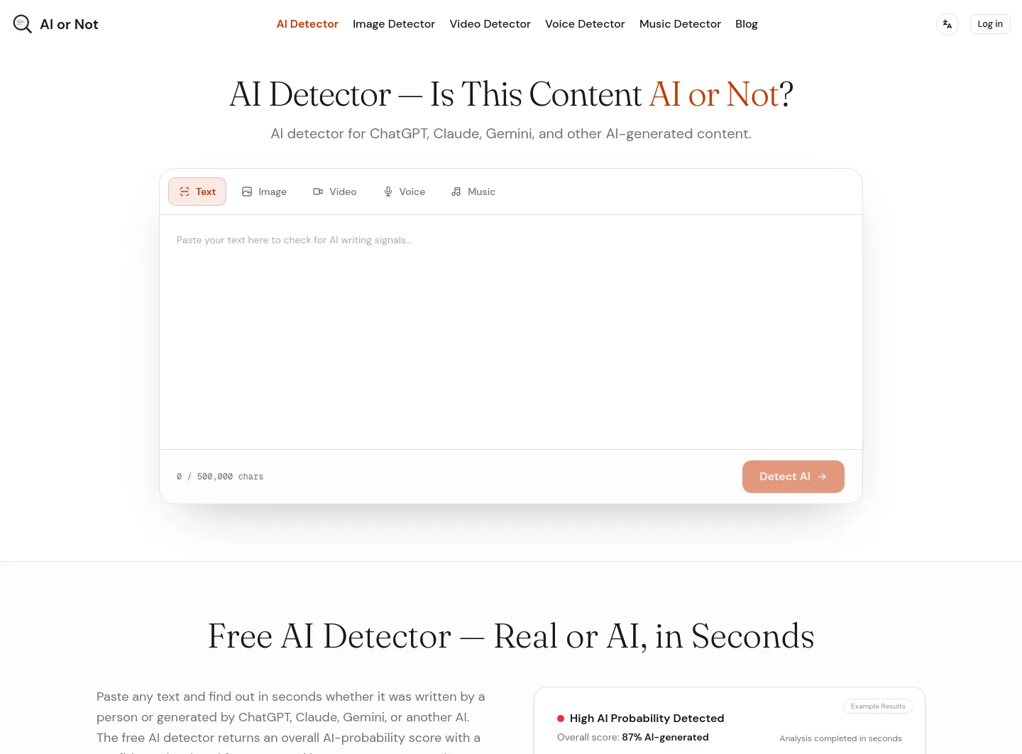 aiornot.tools — a measured funnel