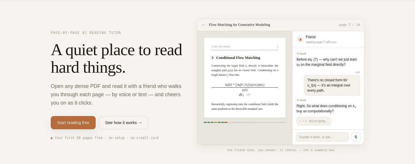 aipdfreader.ai — a real Hero section