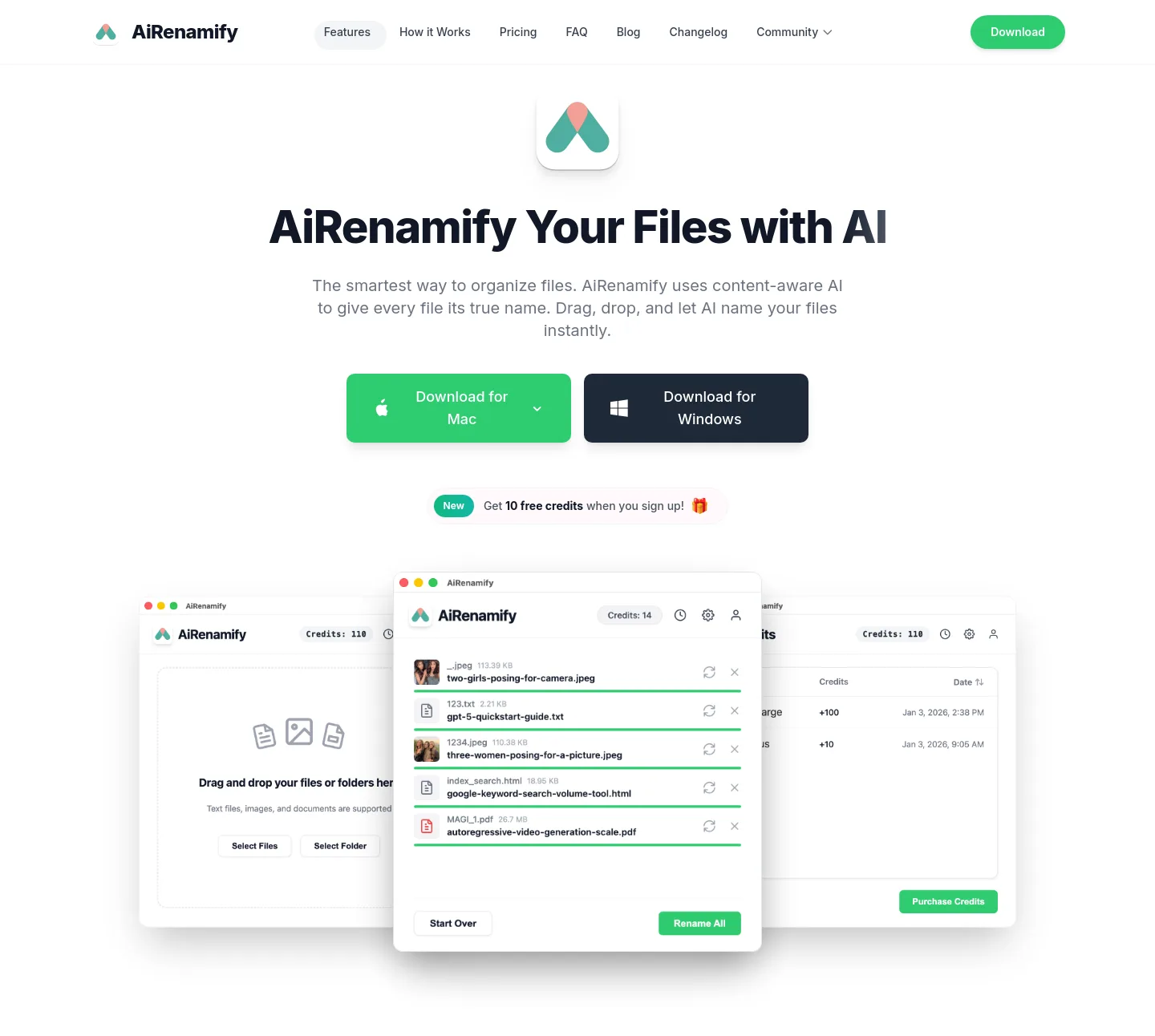 airenamify.com — a real Hero section