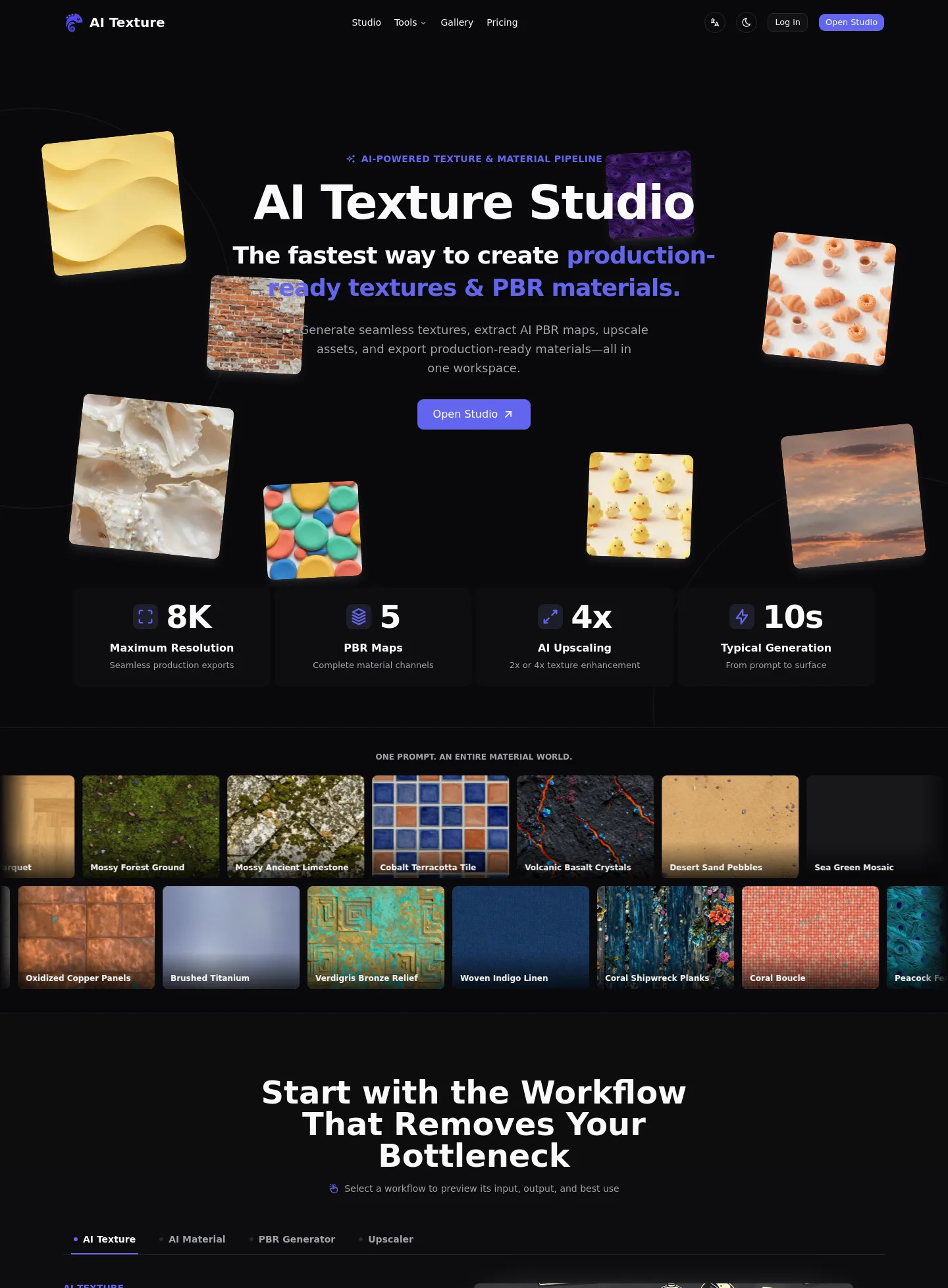 aitexture.ai — Hero + Pricing