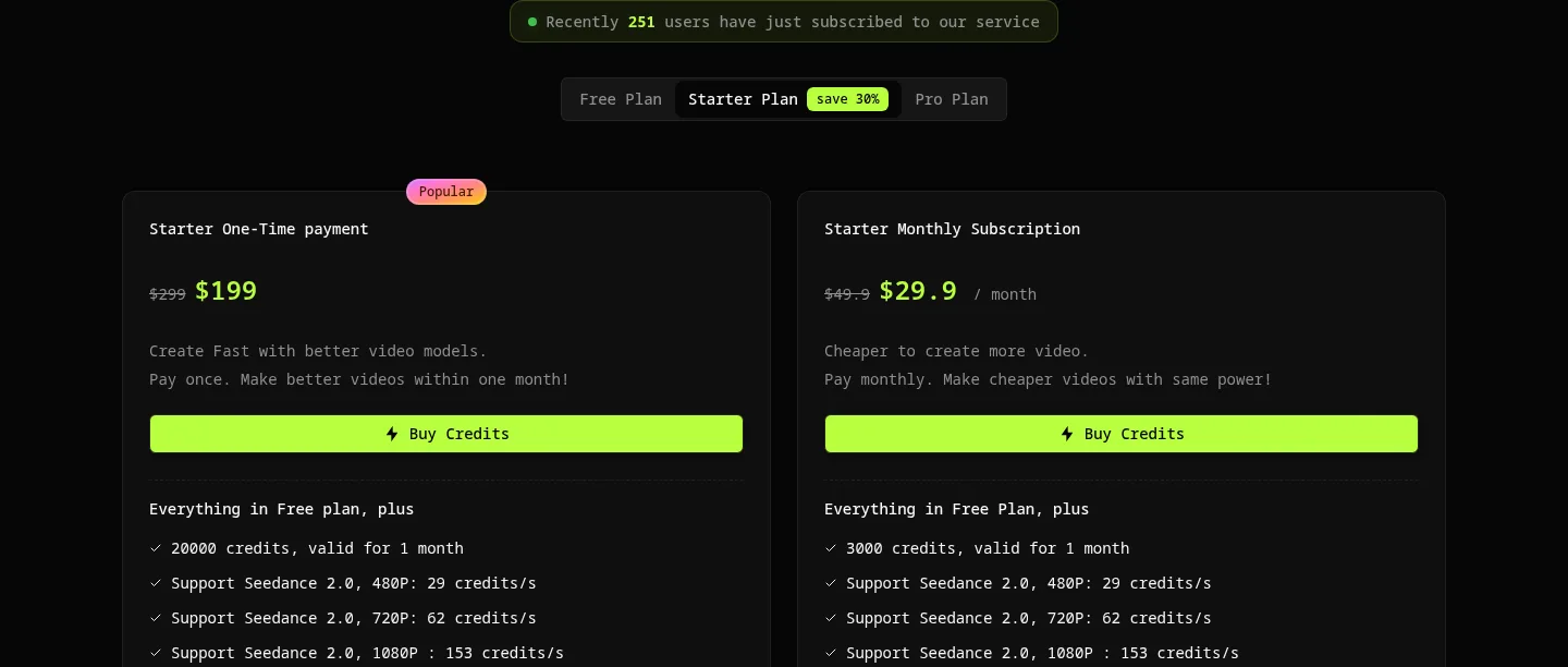 aivideomakers.org — a real Pricing section