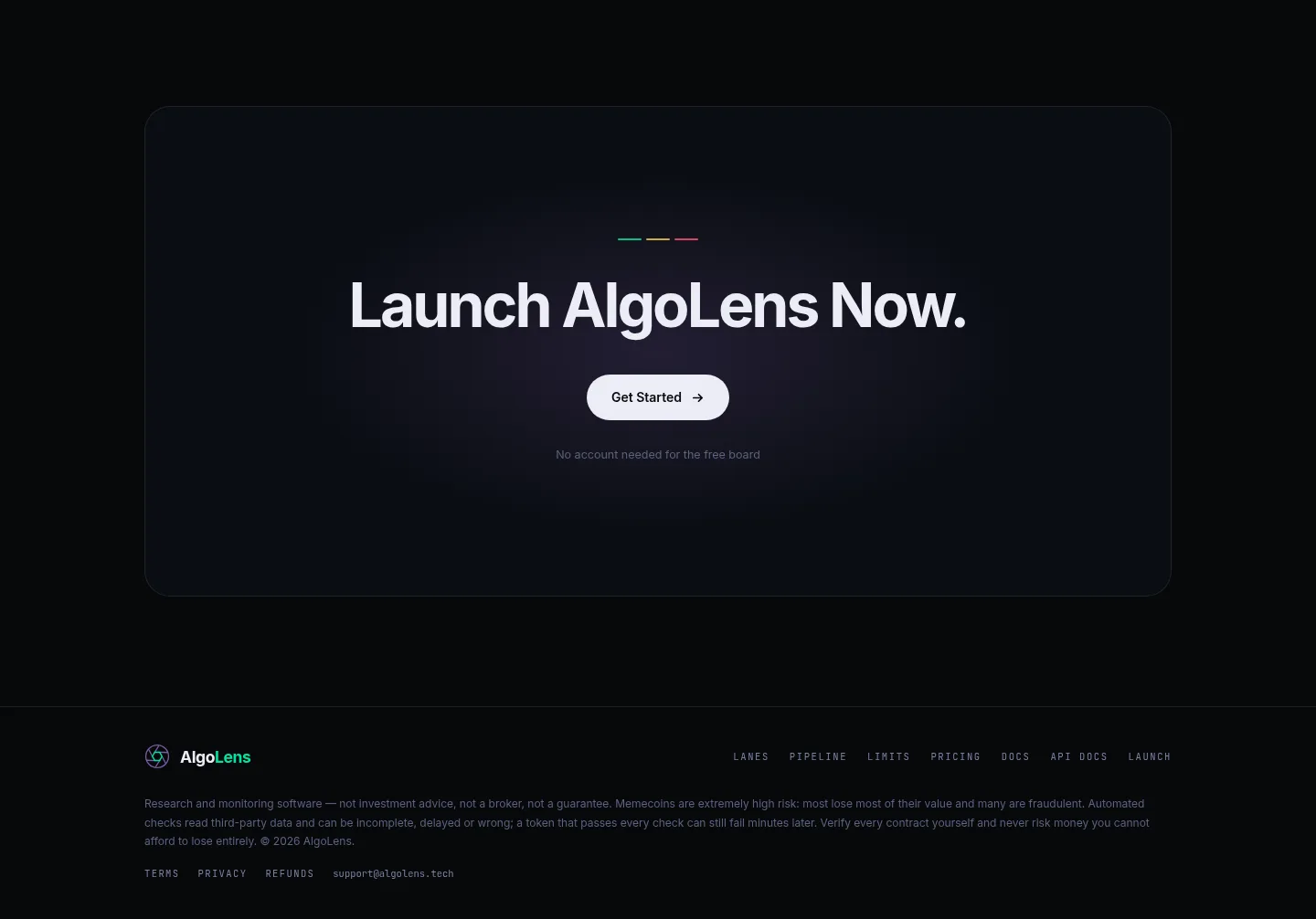 algolens.tech — a real CTA section