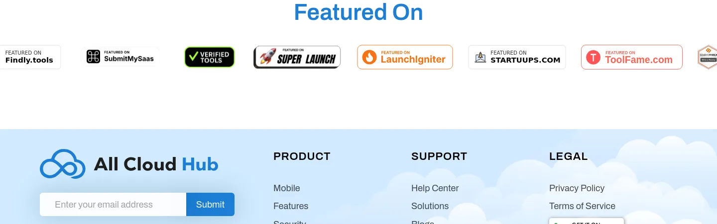 allcloudhub.com — a real Logo Wall section