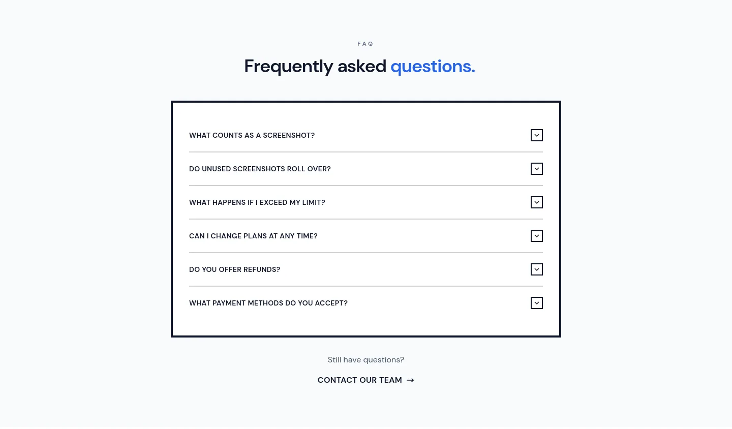 allscreenshots.com FAQ section