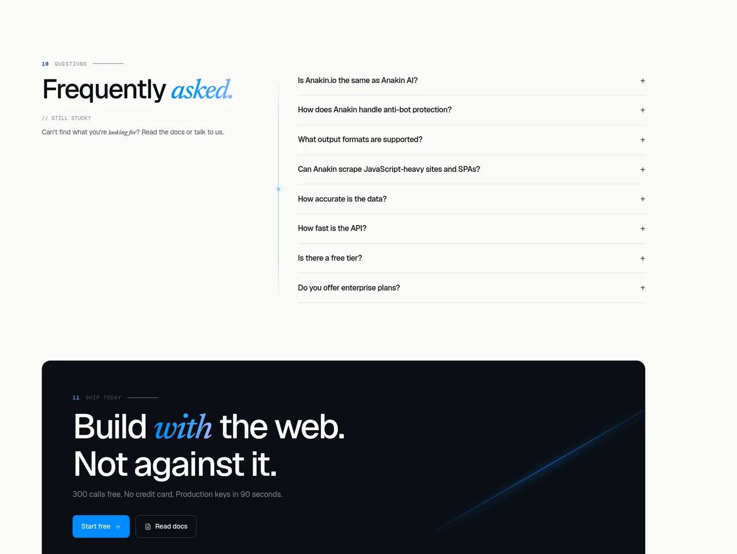 anakin.io FAQ section