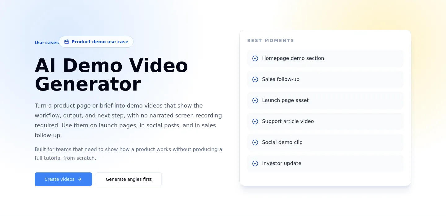 angles.video Hero section