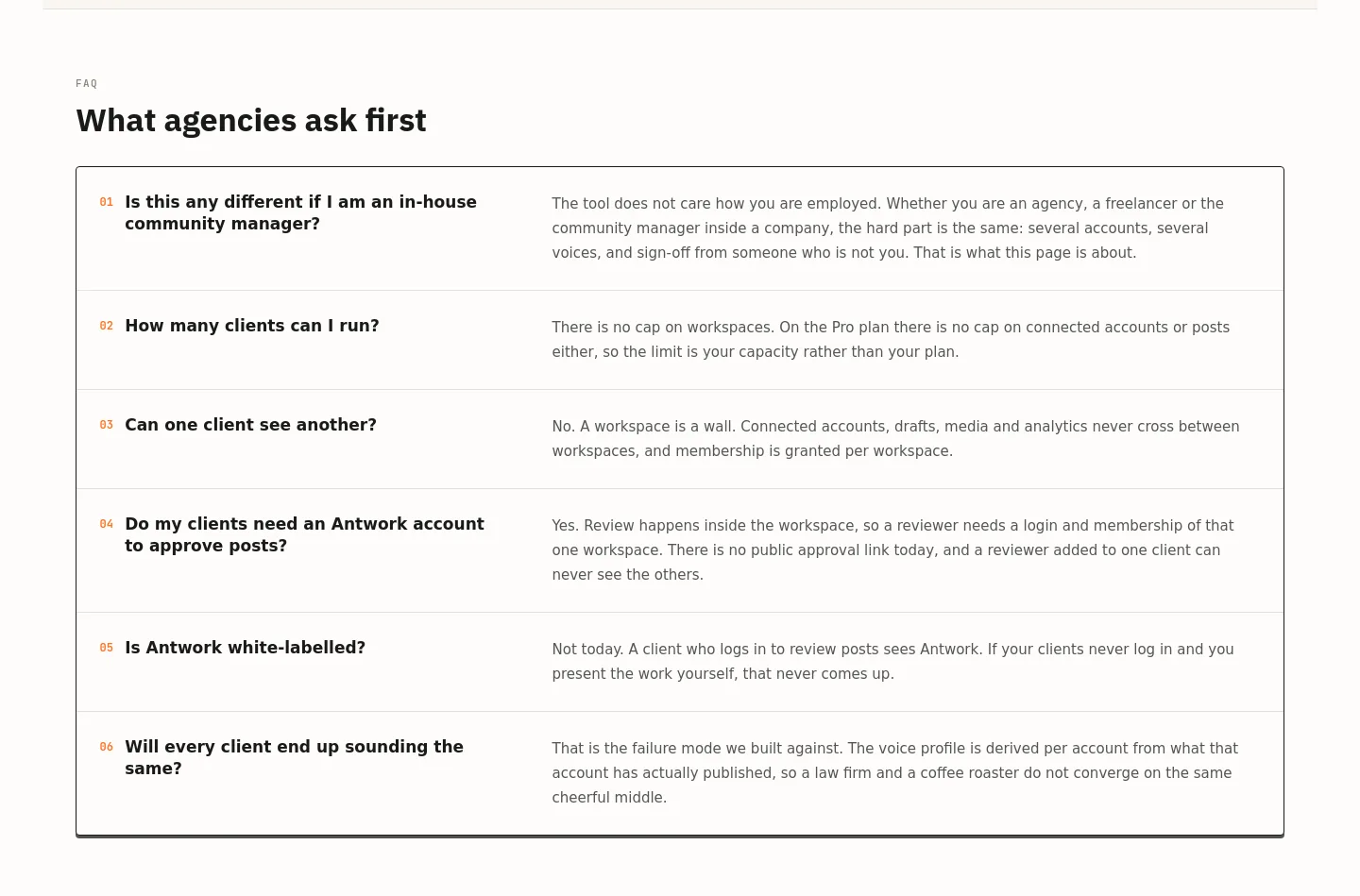 antwork.io FAQ section