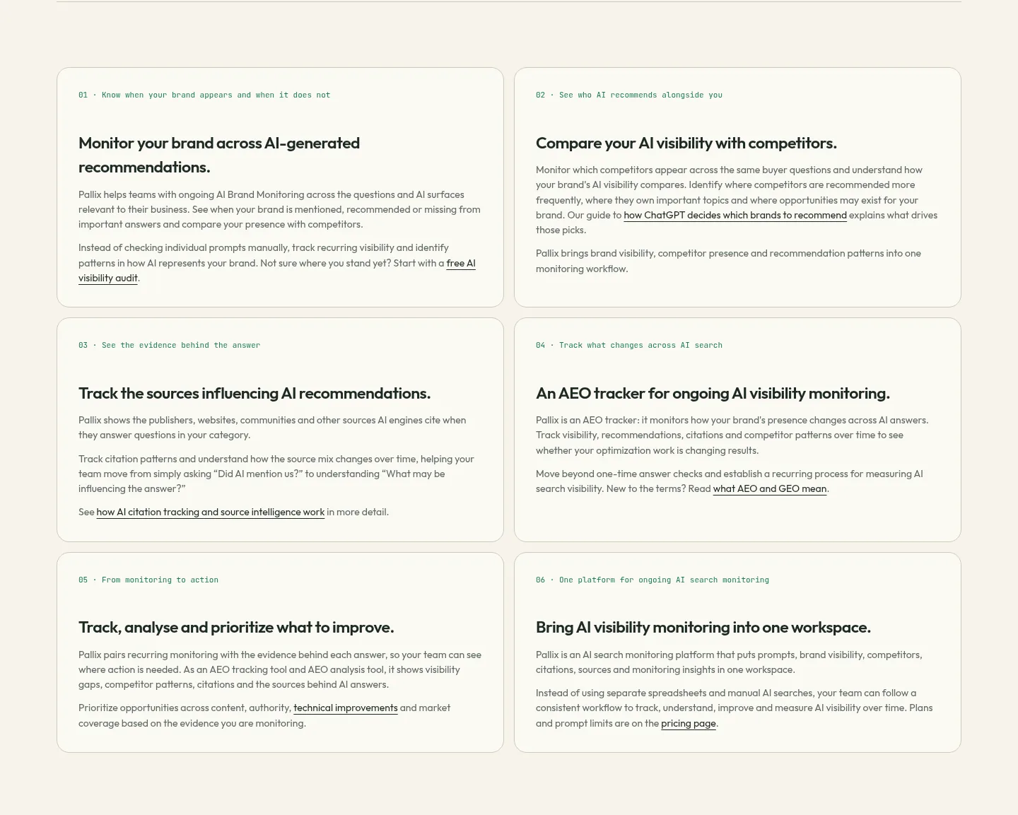 app.pallix.in — a real Features section