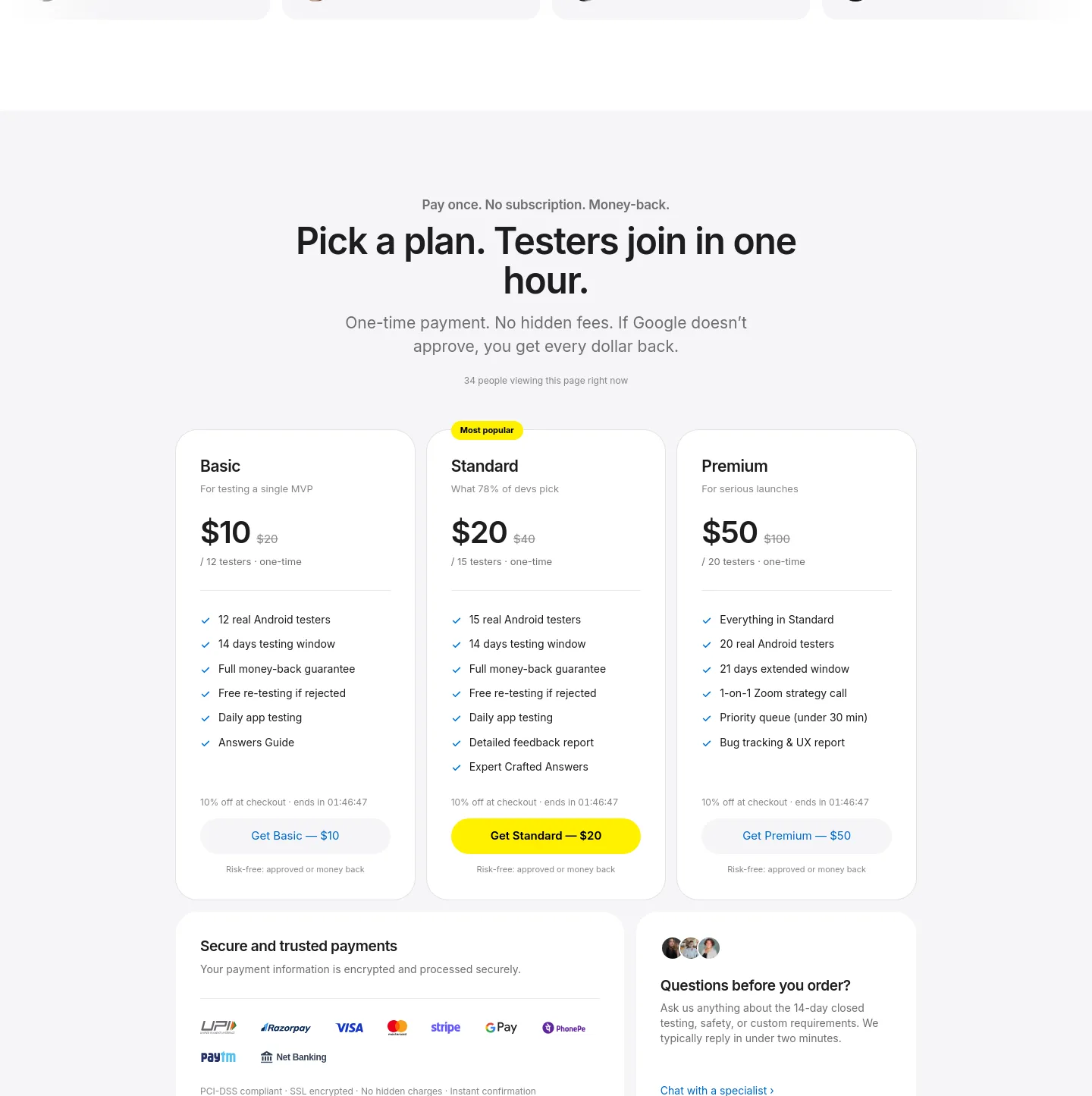 appbanana.io — a real Pricing section