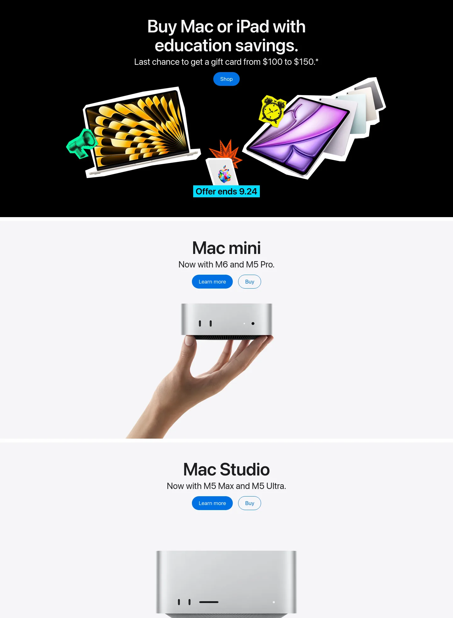 apple.com — a real Hero section