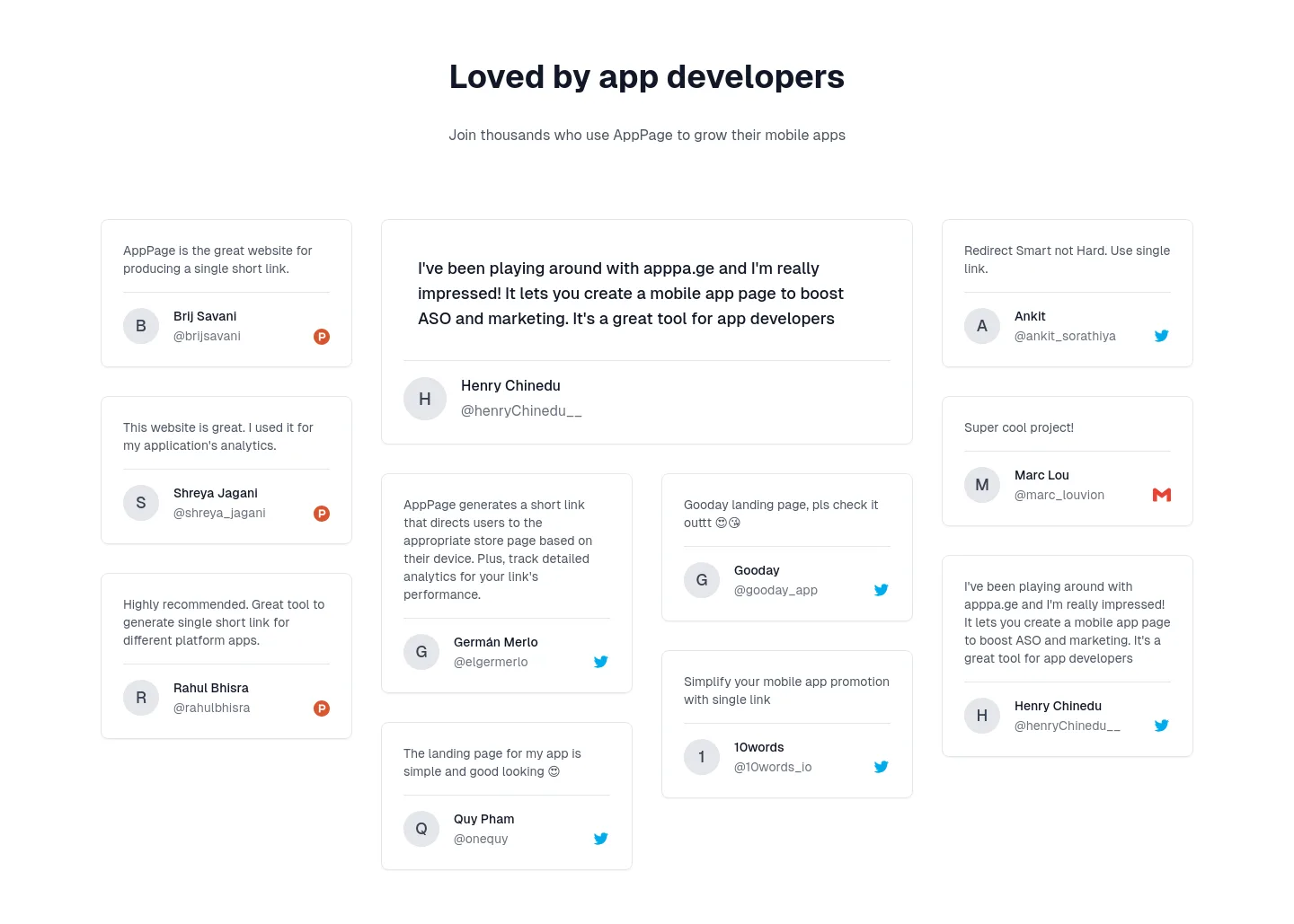 apppage.co — a real Logo Wall section