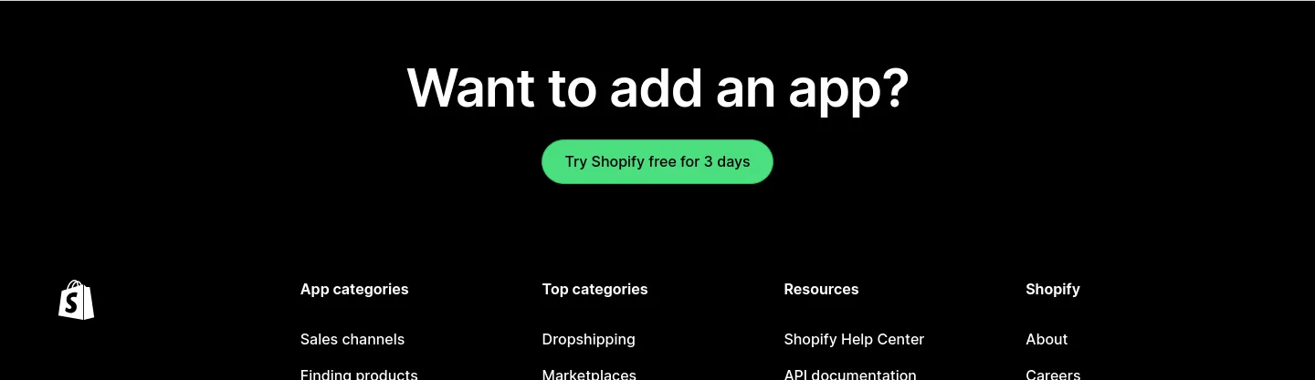 apps.shopify.com CTA section