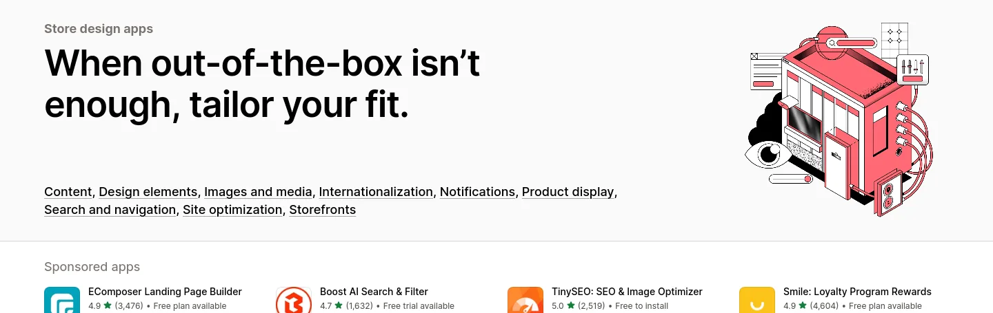 apps.shopify.com Hero section