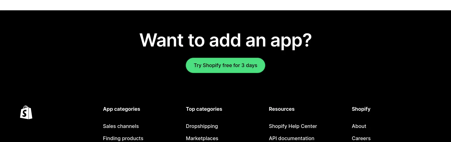 apps.shopify.com CTA section