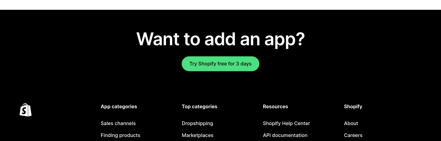 apps.shopify.com CTA section