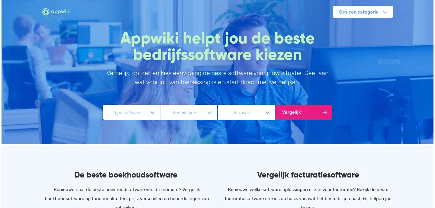 appwiki.nl — a real Hero section