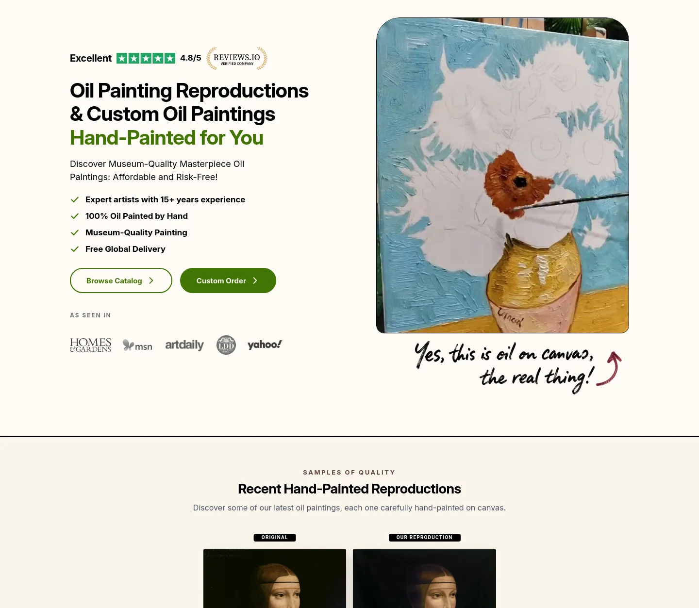 art-and-see.com — a real Hero section