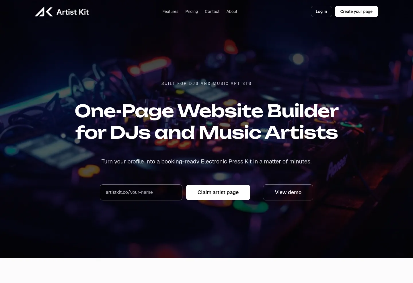 artistkit.co — a measured funnel