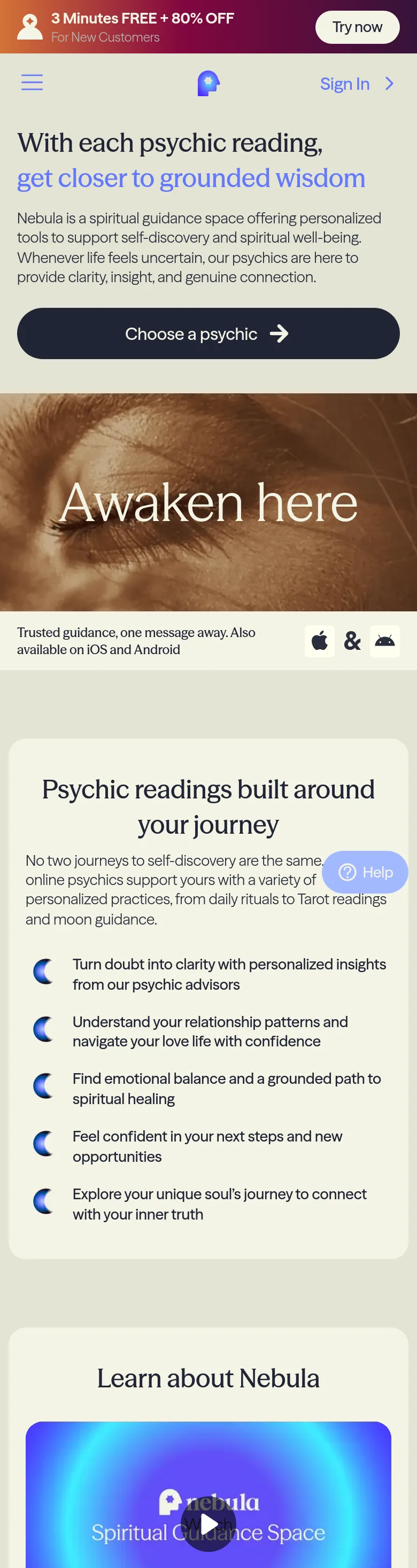 asknebula.com — a measured funnel