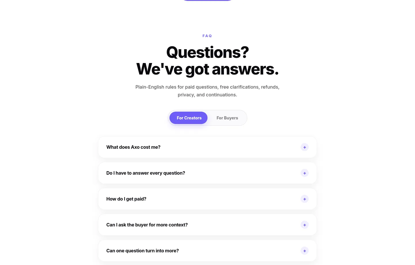 askonaxo.com FAQ section
