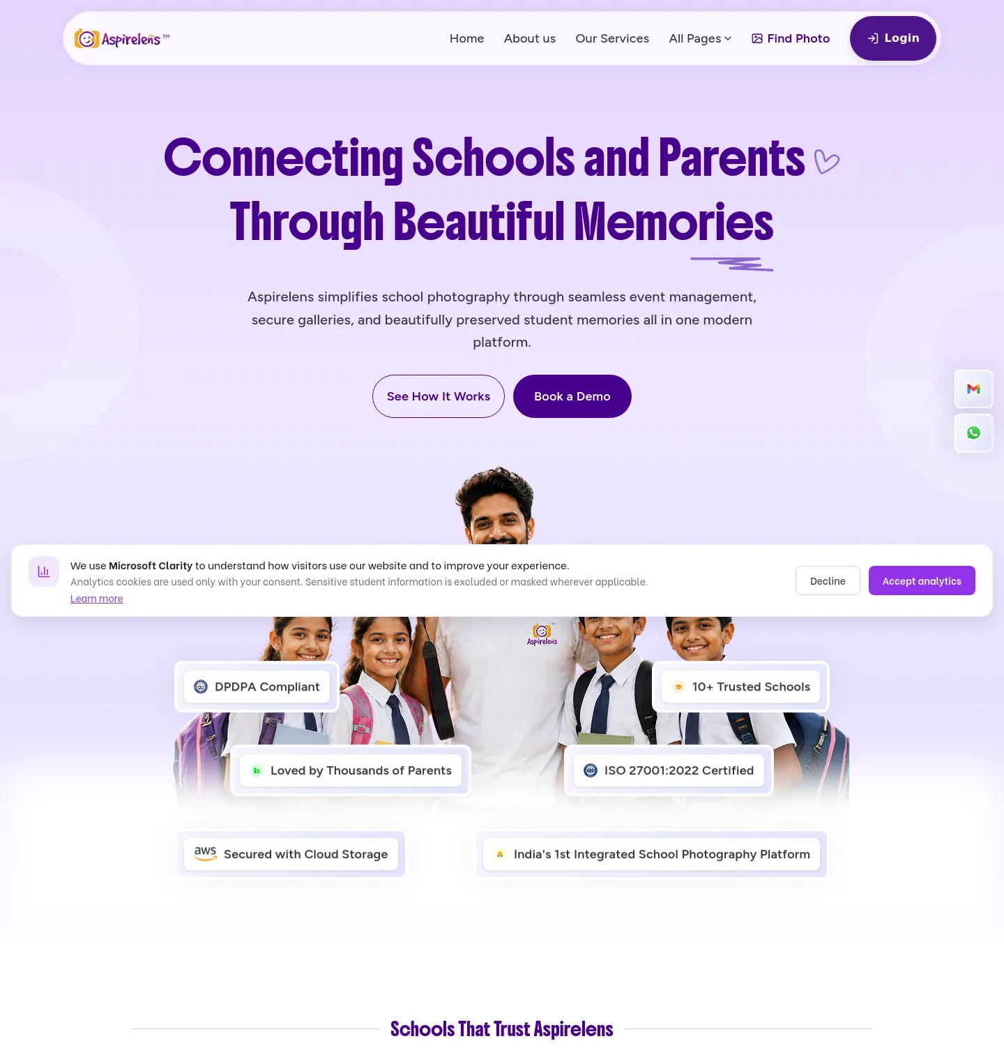 aspirelens.com — a real Hero section