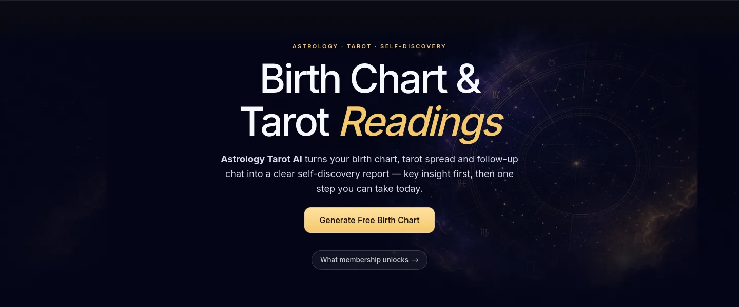 astrologytarotai.com — a real Hero section