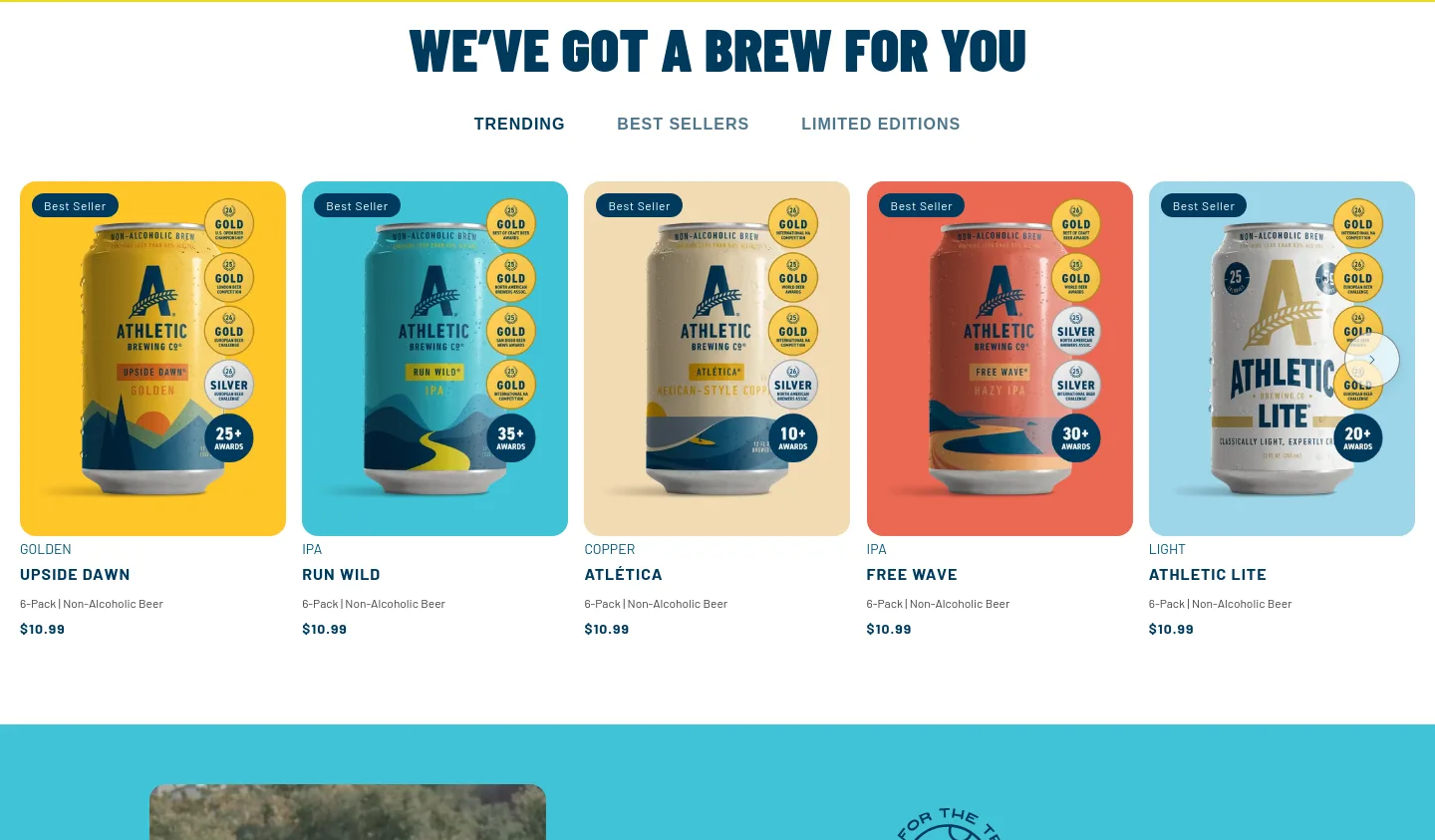 athleticbrewing.com Pricing section