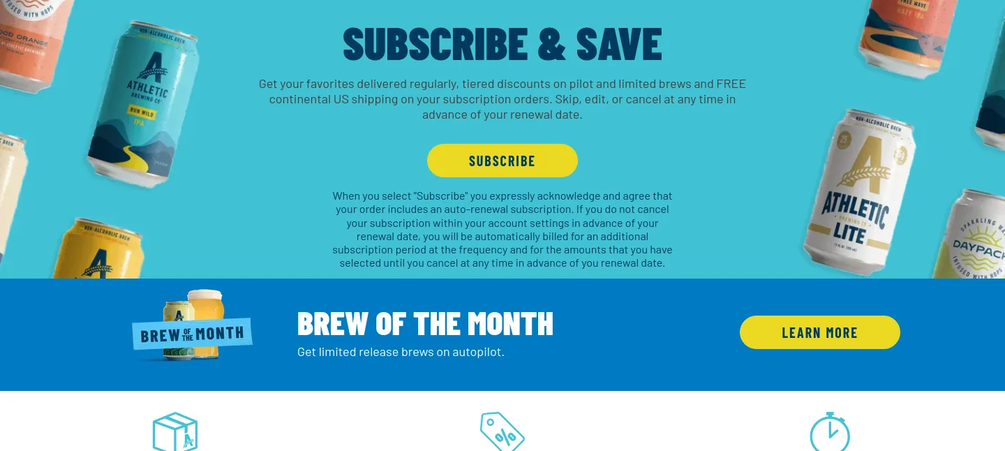 athleticbrewing.com Hero section