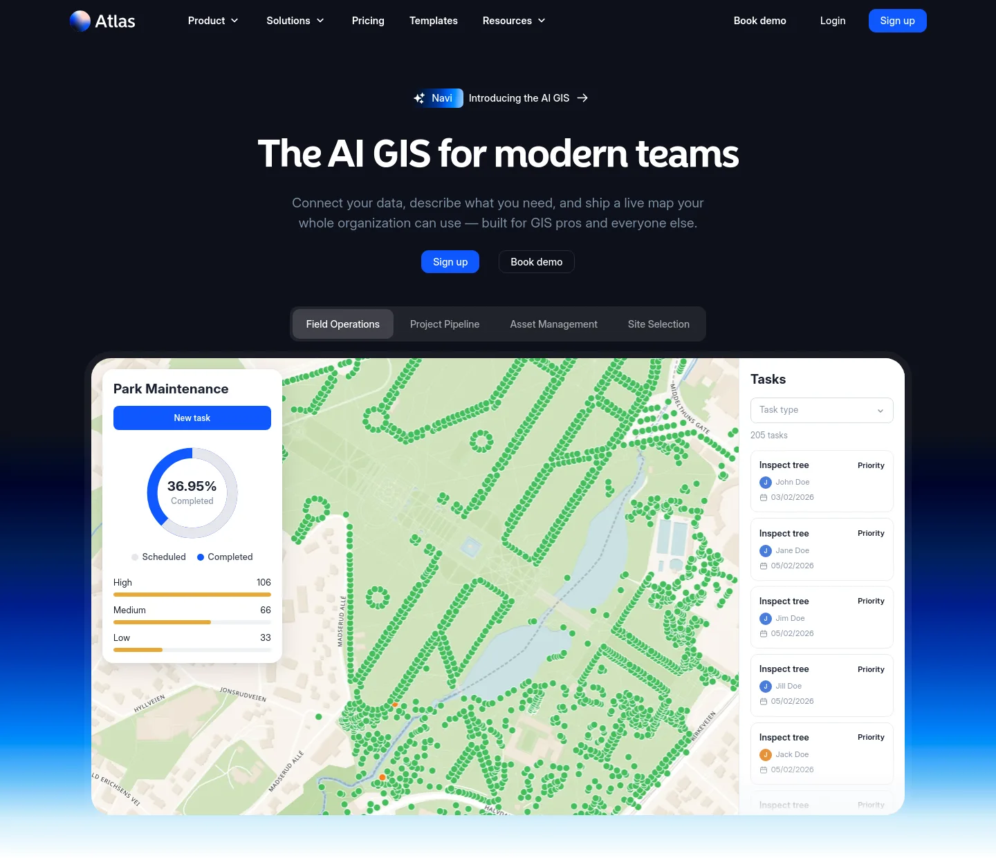 atlas.co — a real Hero section