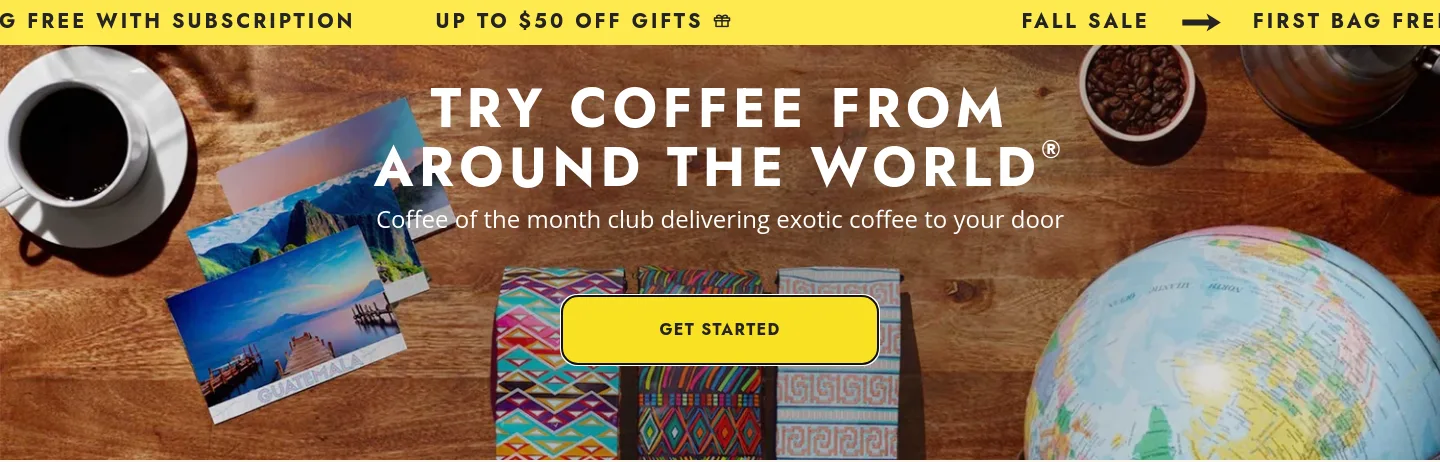 atlascoffeeclub.com Hero section