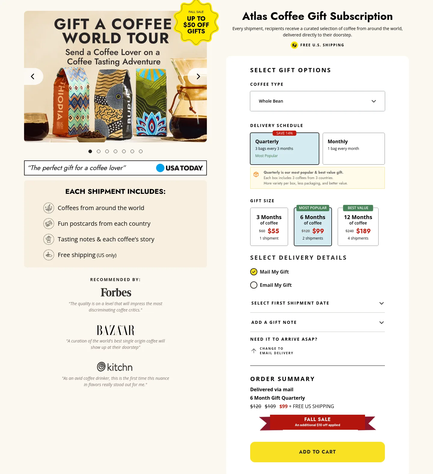 atlascoffeeclub.com Hero section
